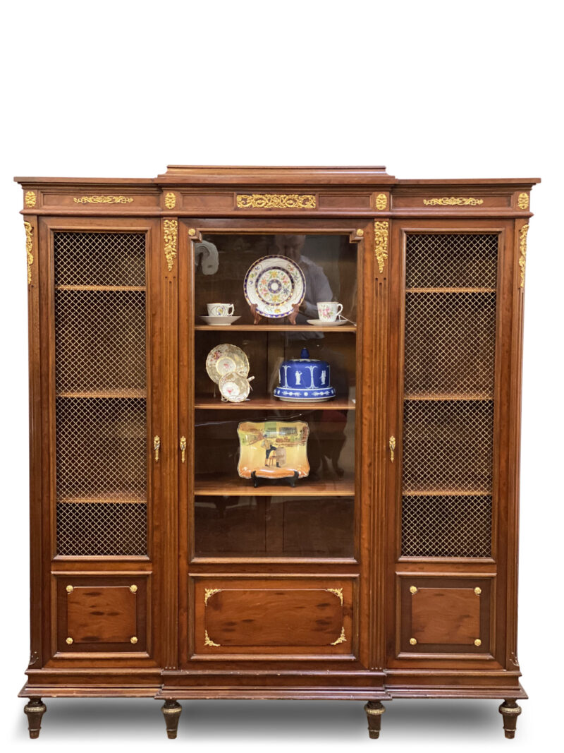 French 19th-Century 3 Door Breakfast Bookcase, c.1880