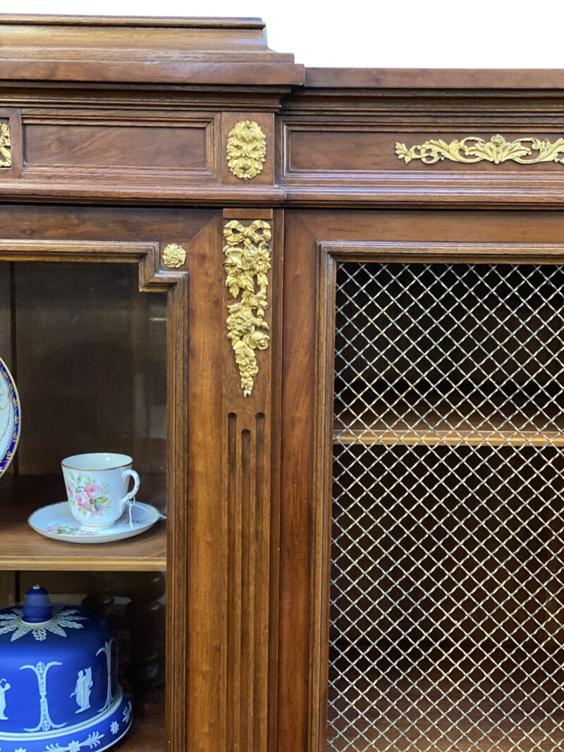 French 19th-Century 3 Door Breakfast Bookcase, c.1880