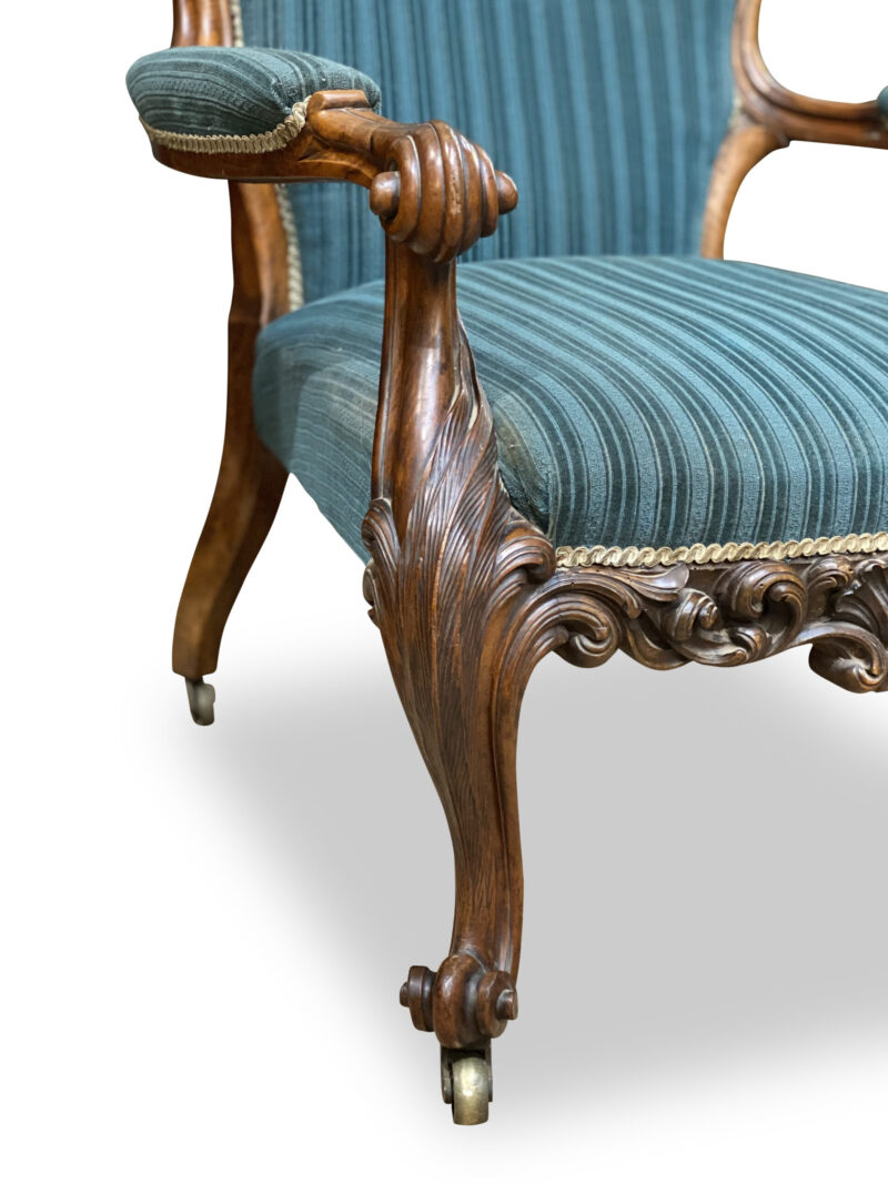 Victorian Walnut Gents Chair, c.1860