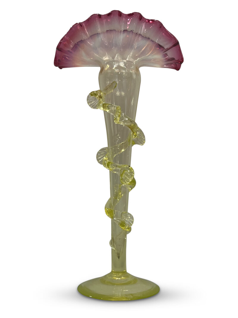 Victorian Citrine & Ruby Vaseline Vase, c.1880