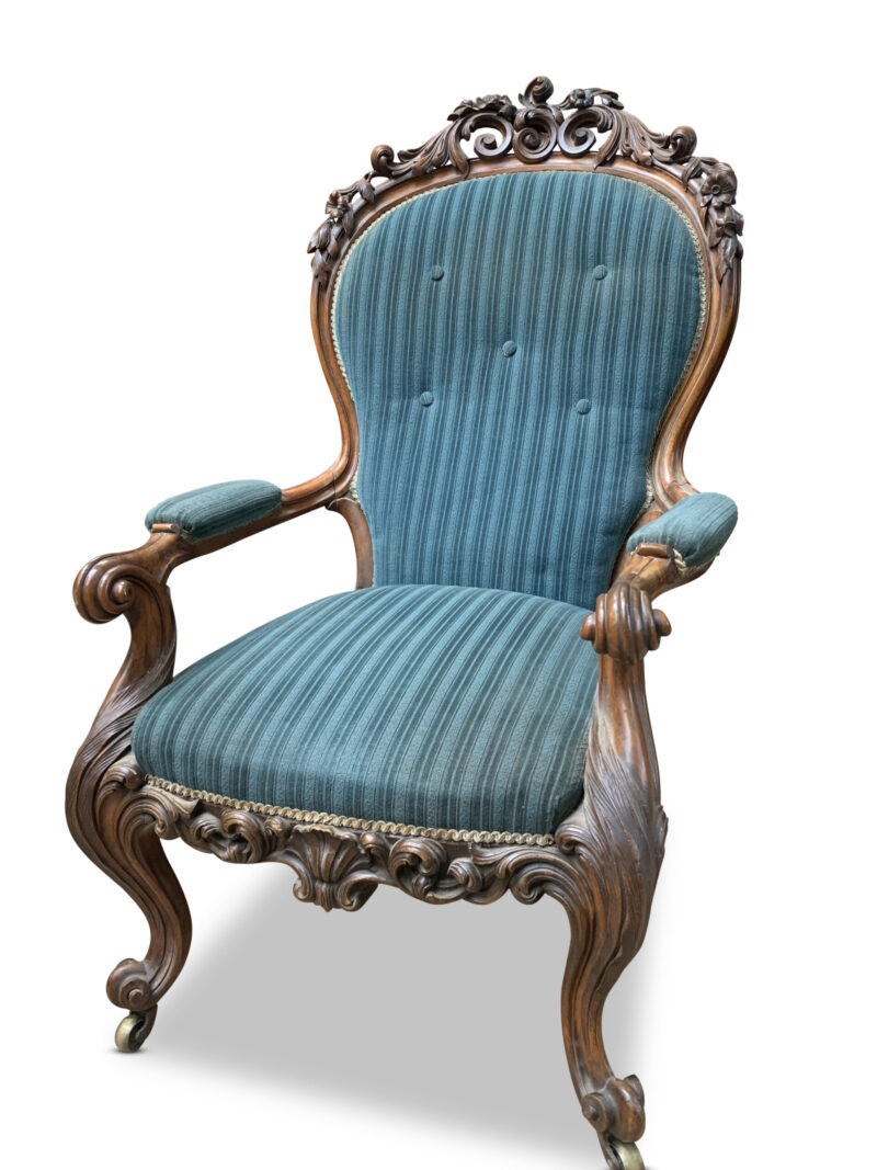 Victorian Walnut Gents Chair, c.1860