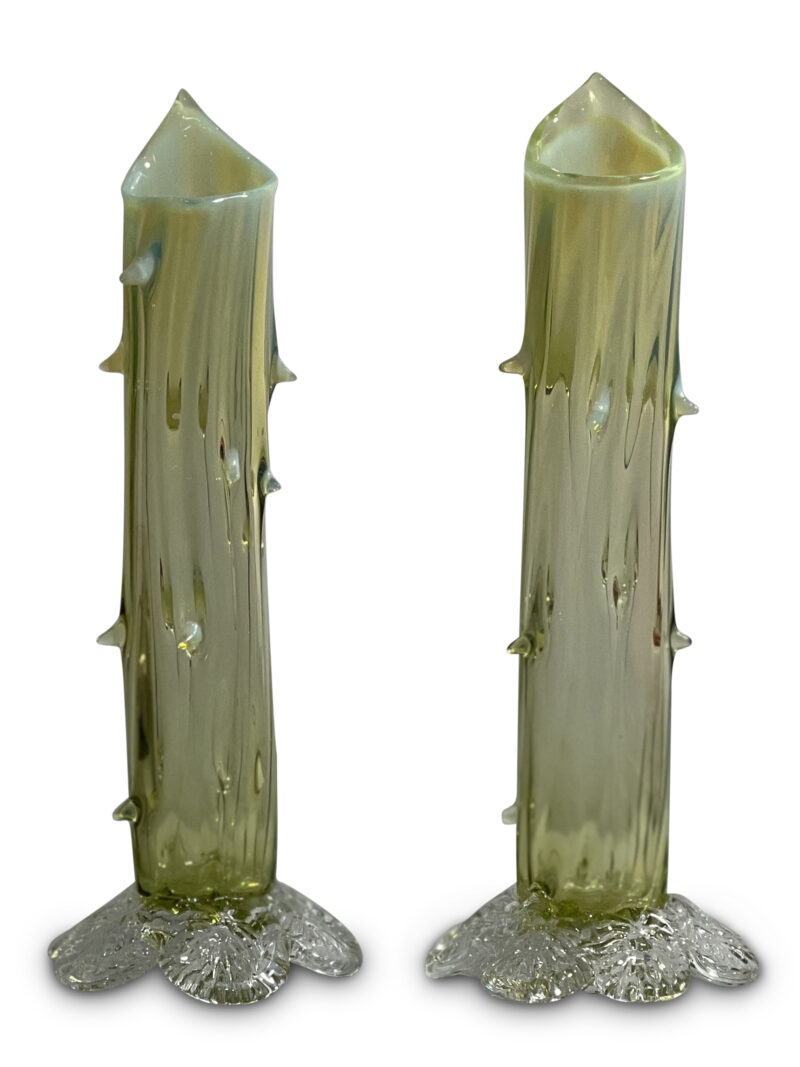 Late 19th-Century Yellow Vaseline Specimen Vases, c.1890