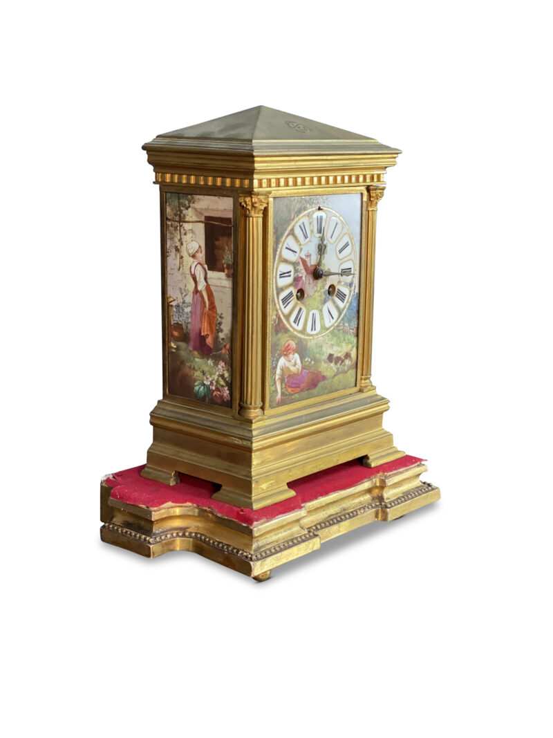 19th-Century French Gilt Mantle Clock, c.1870