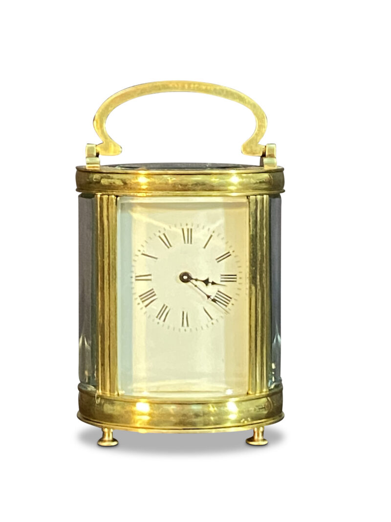 Rare Brass Oval French Carriage Clock c.1890