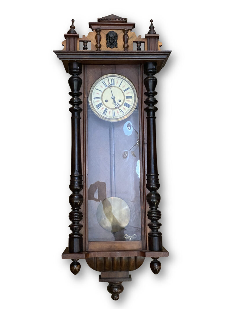 19th Century Vienna Walnut Wall Clock, c.1880