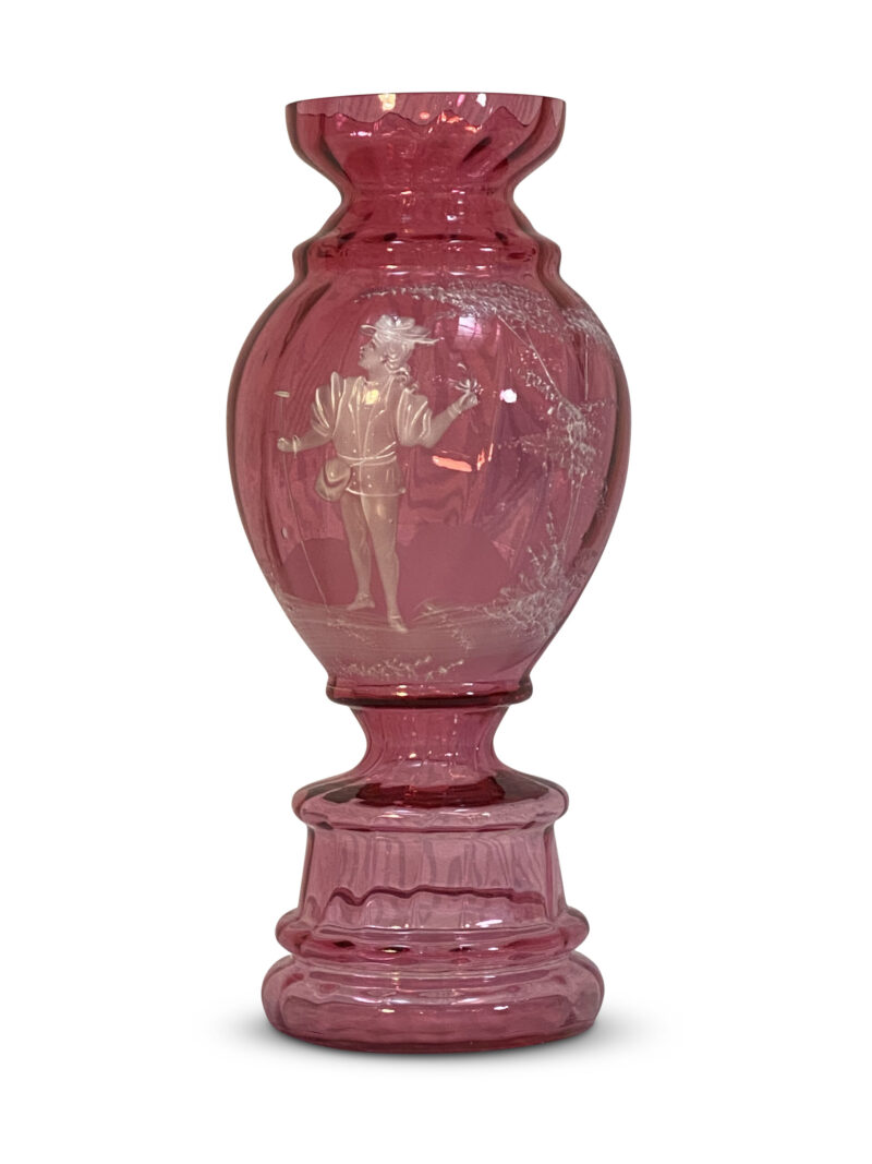 Victorian Ruby Mary Gregory Vase, c.1880