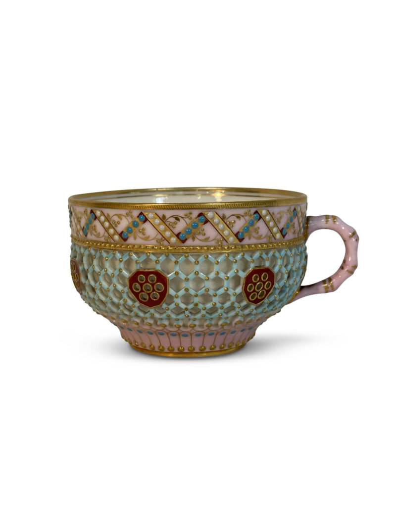 Royal Worcester Pierced and Enamelled Cup Dated 1878