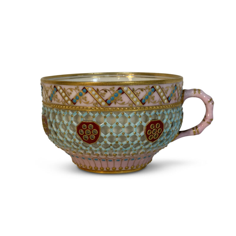 Royal Worcester Pierced and Enamelled Cup Dated 1878
