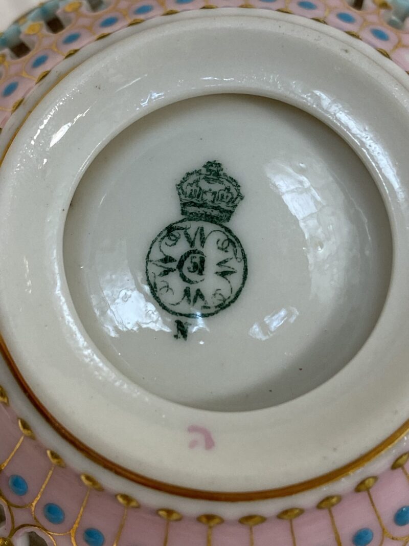 Royal Worcester Pierced and Enamelled Cup Dated 1878
