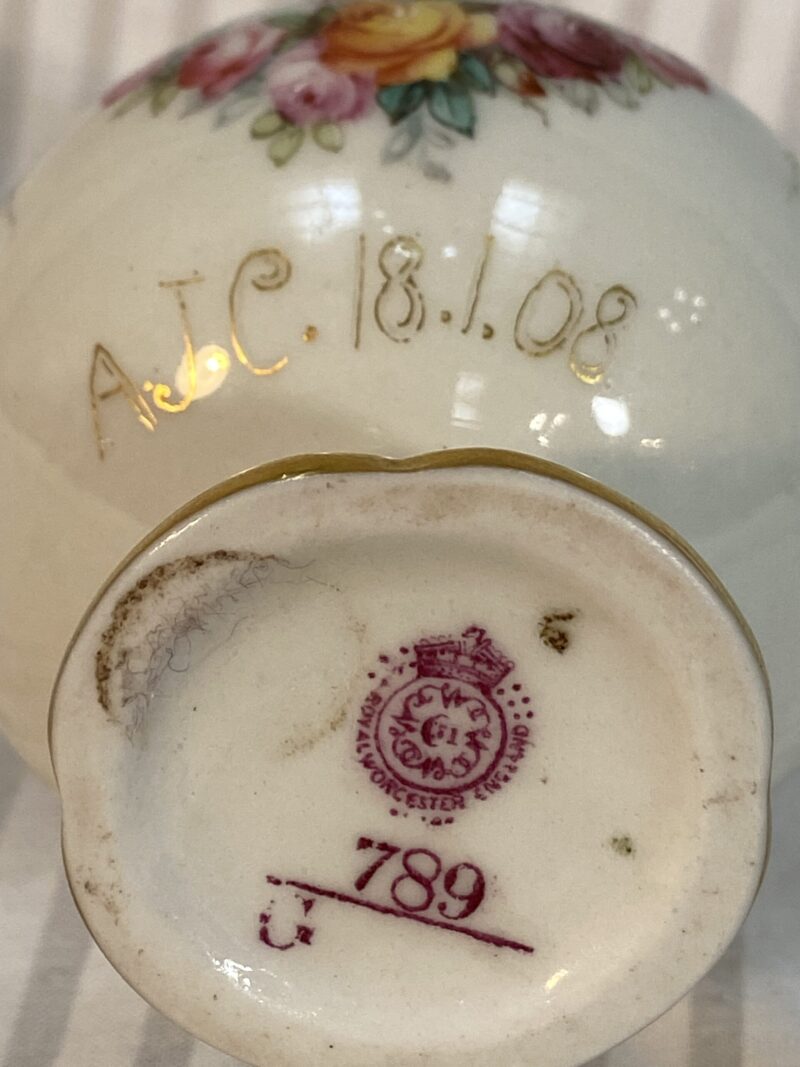 Royal Worcester Posy Vase, Pierced by George Owen, c.1908