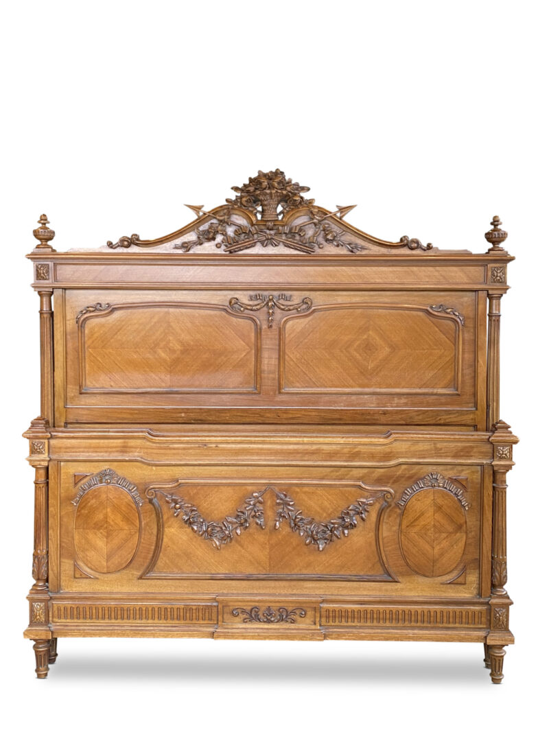 French Walnut Queen Size Bed, c.1890