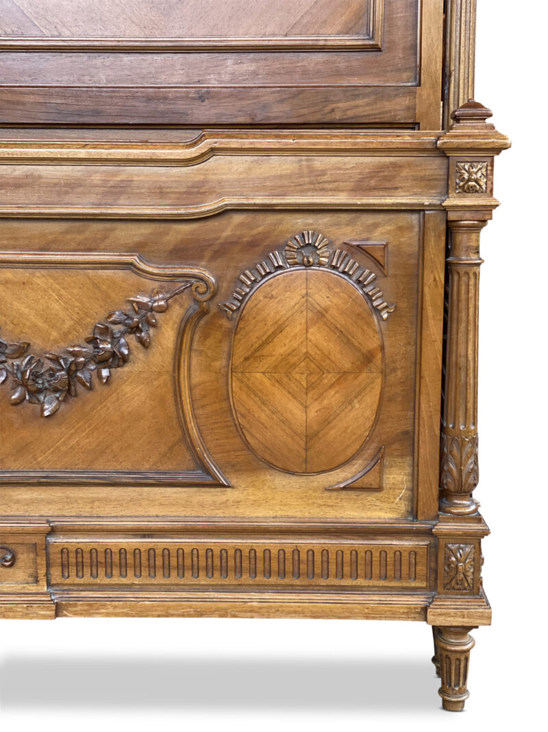 French Walnut Queen Size Bed, c.1890