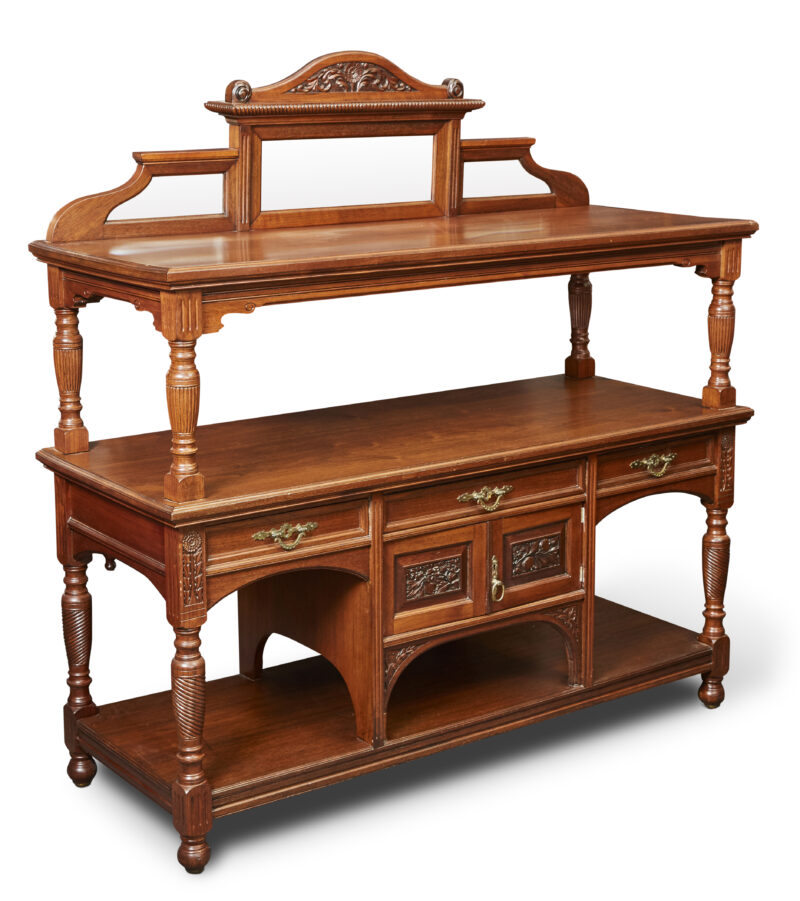 Late Victorian Walnut 3 Tier Servery, c.1890
