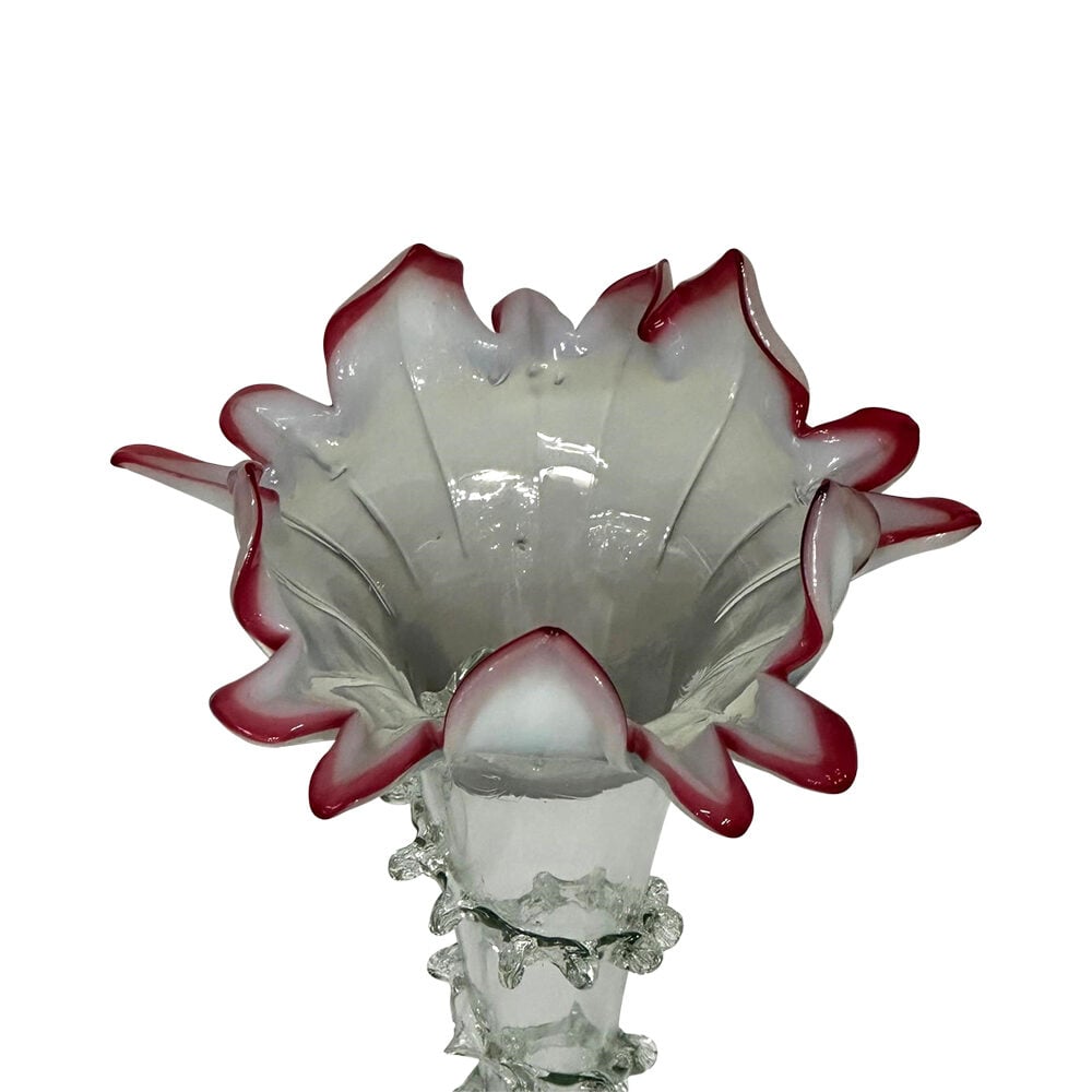 Rare 19th Century Ruby Tipped Vaseline Vases, c.1890