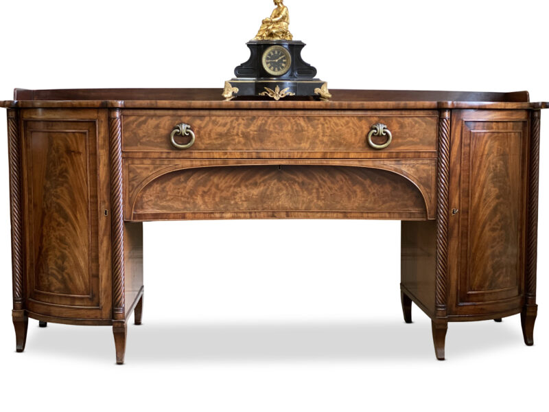 Regency Flame Mahogany Pedestal Sideboard, c.1830