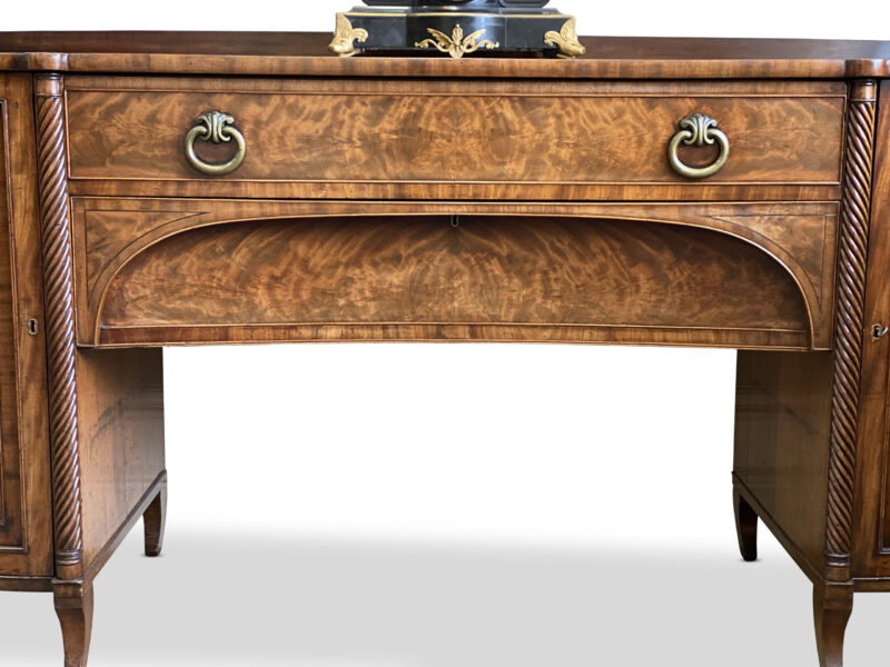 Regency Flame Mahogany Pedestal Sideboard, c.1830