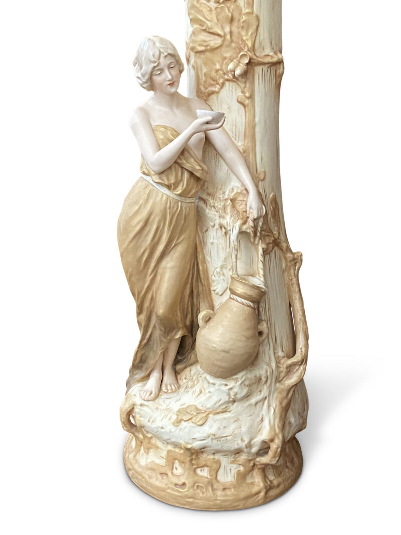Pair of Royal Dux Art Nouveau Figural Vases, c.1900