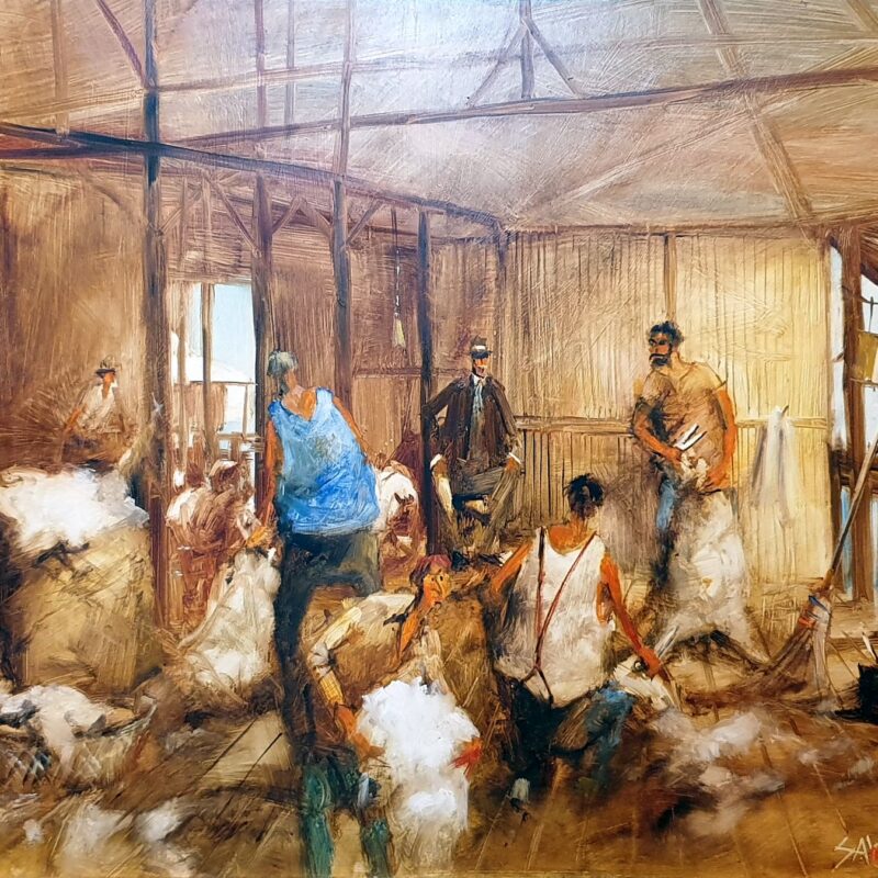 Hugh Sawrey (1919-1999) 'The Blade Shearers (Northern NSW)'