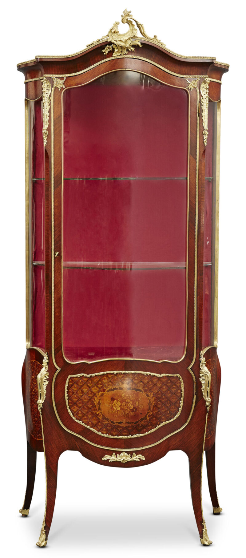 Superb French 19th Century Kingwood Single Door Vitrine, c.1870