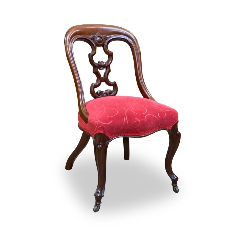 Set 12 Victorian Mahogany Spoon Back Dining Chairs, c.1870