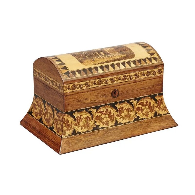 Tunbridge Ware Dome Top Stationery Box, c.1870