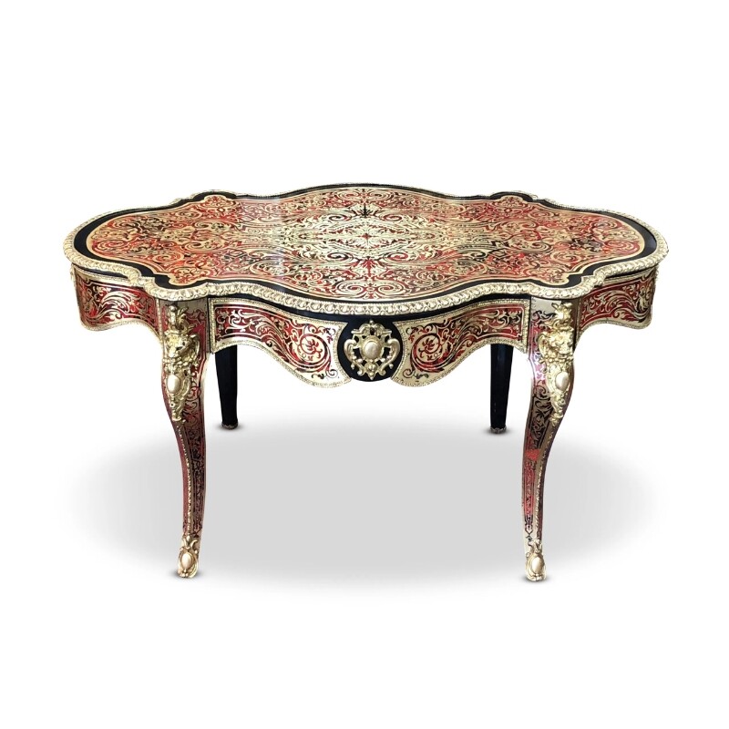 19th-Century French Ebonised Boulle Centre Table, c.1870
