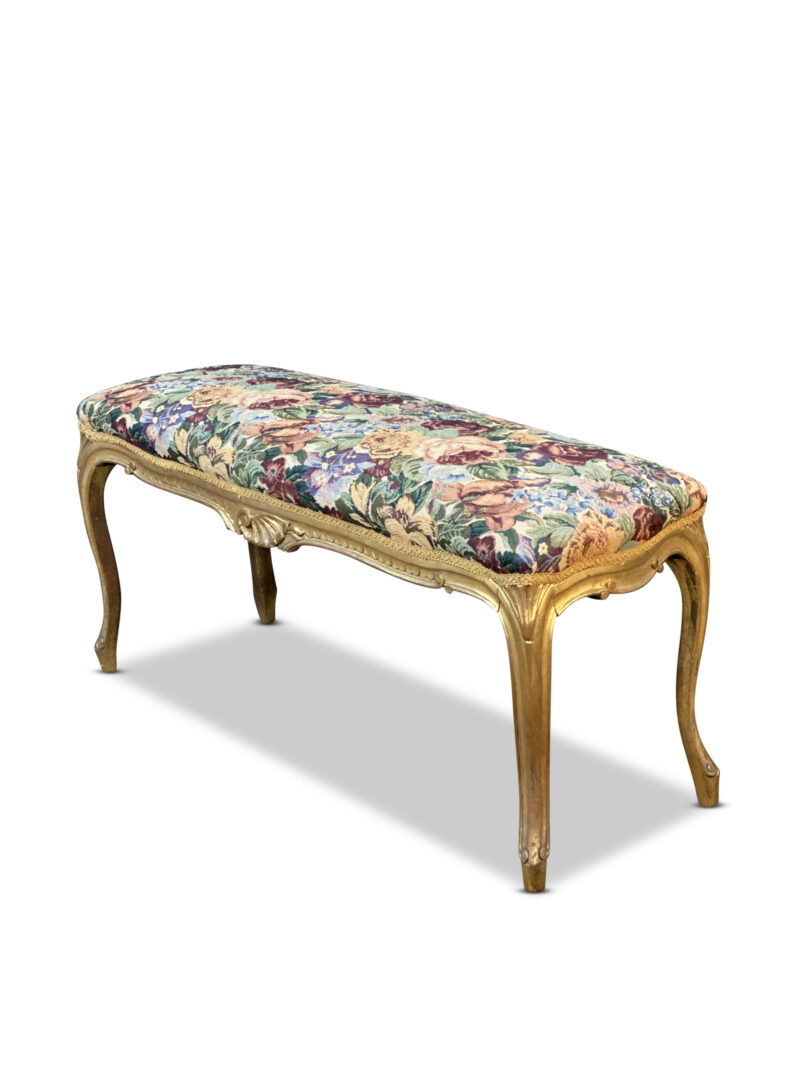 Upholstered floral piano stool scaled 1