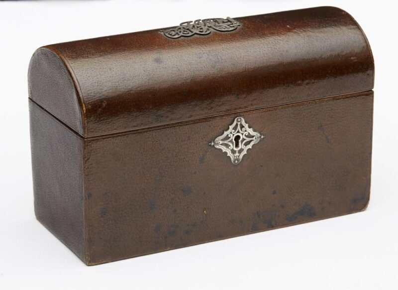Late Victorian Leather Stationery box with Dome Top, c.1889