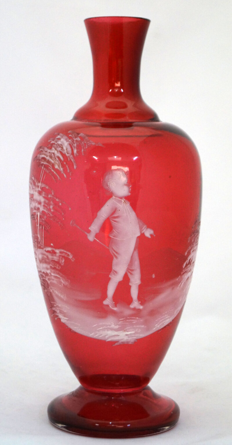 Victorian Ruby Mary Gregory Vase, c.1880