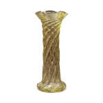 Victorian Large Swirl Decorated Citrine Glass Vase, c. 1880