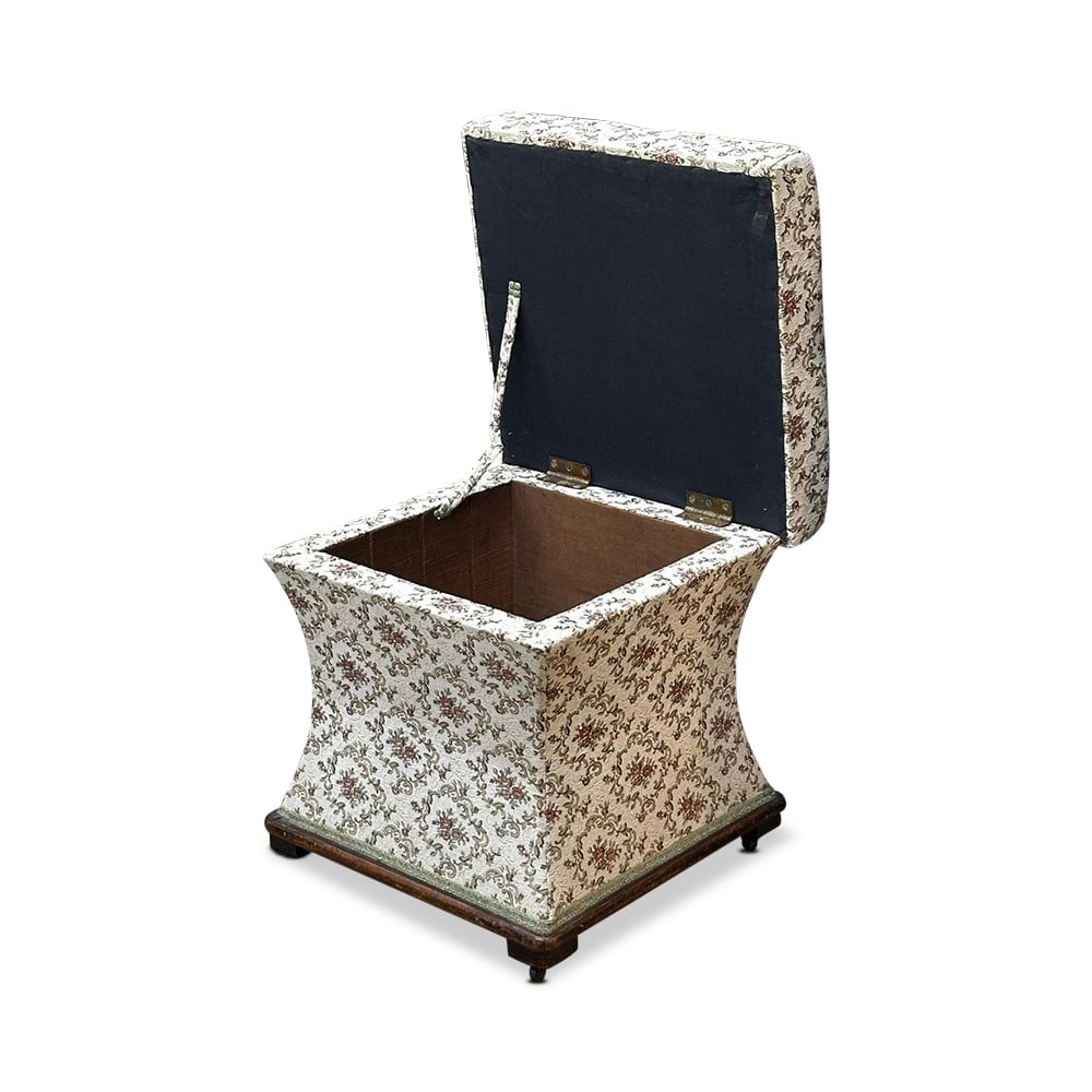 Victorian Upholstered Stool with Internal Storage, c.1880