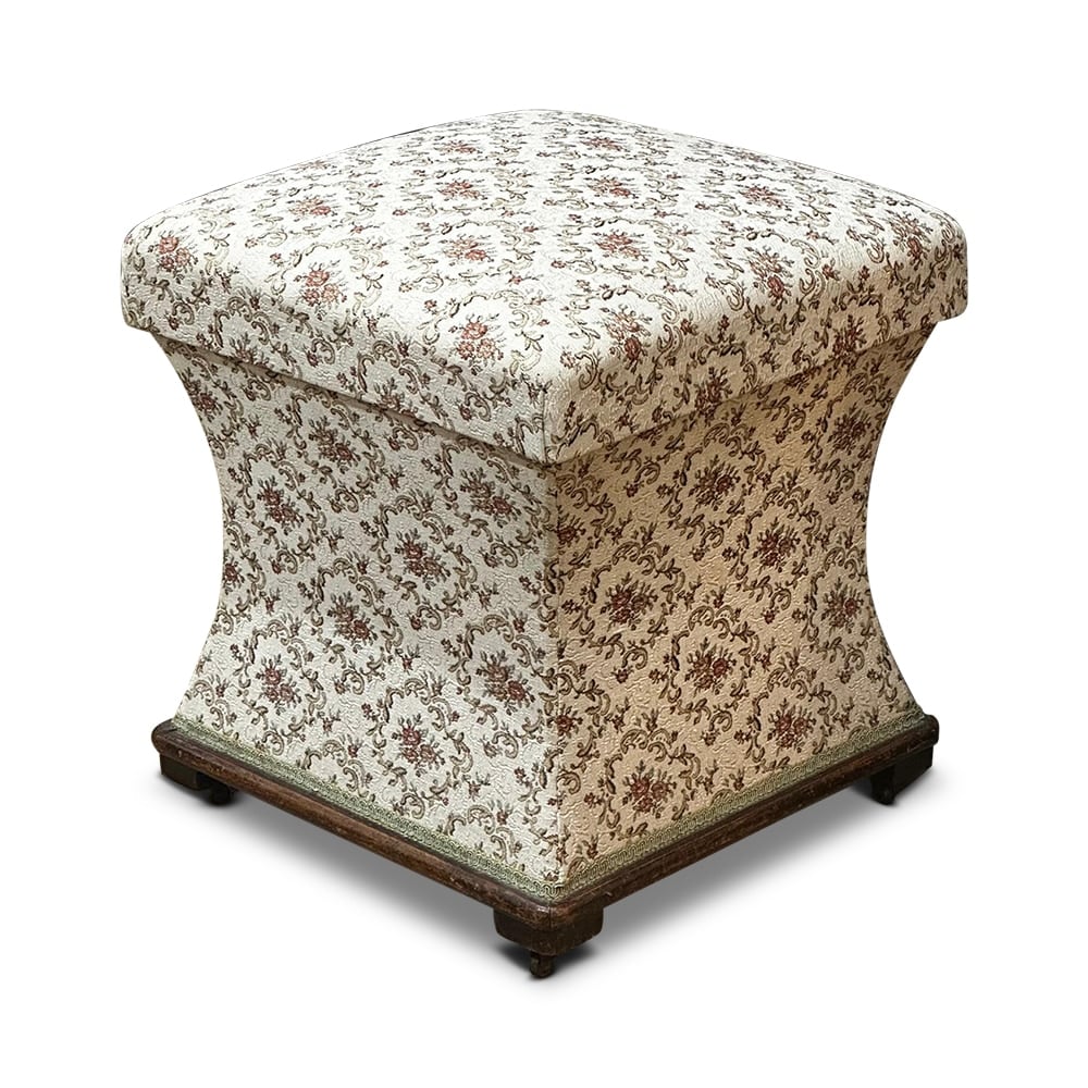 Victorian Upholstered Stool with Internal Storage, c.1880