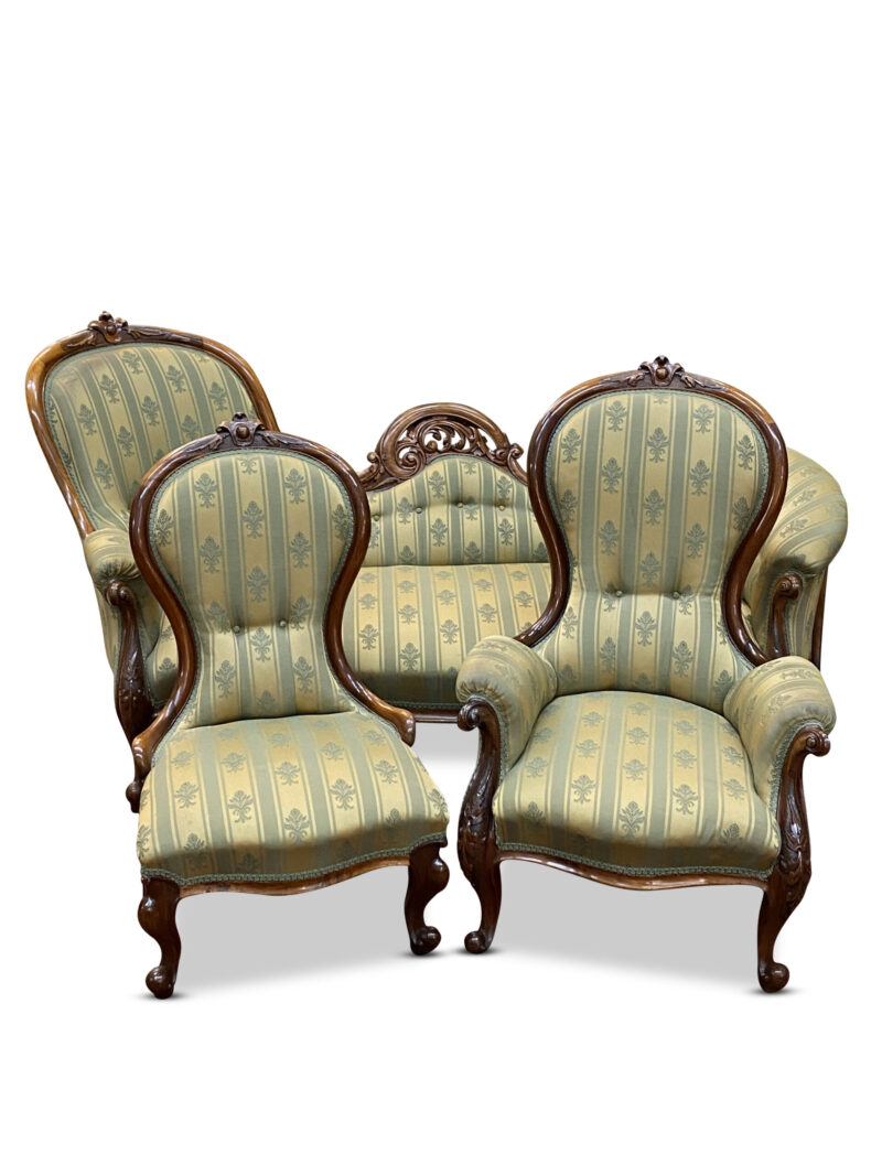English Walnut 3 Piece Suite, c.1870