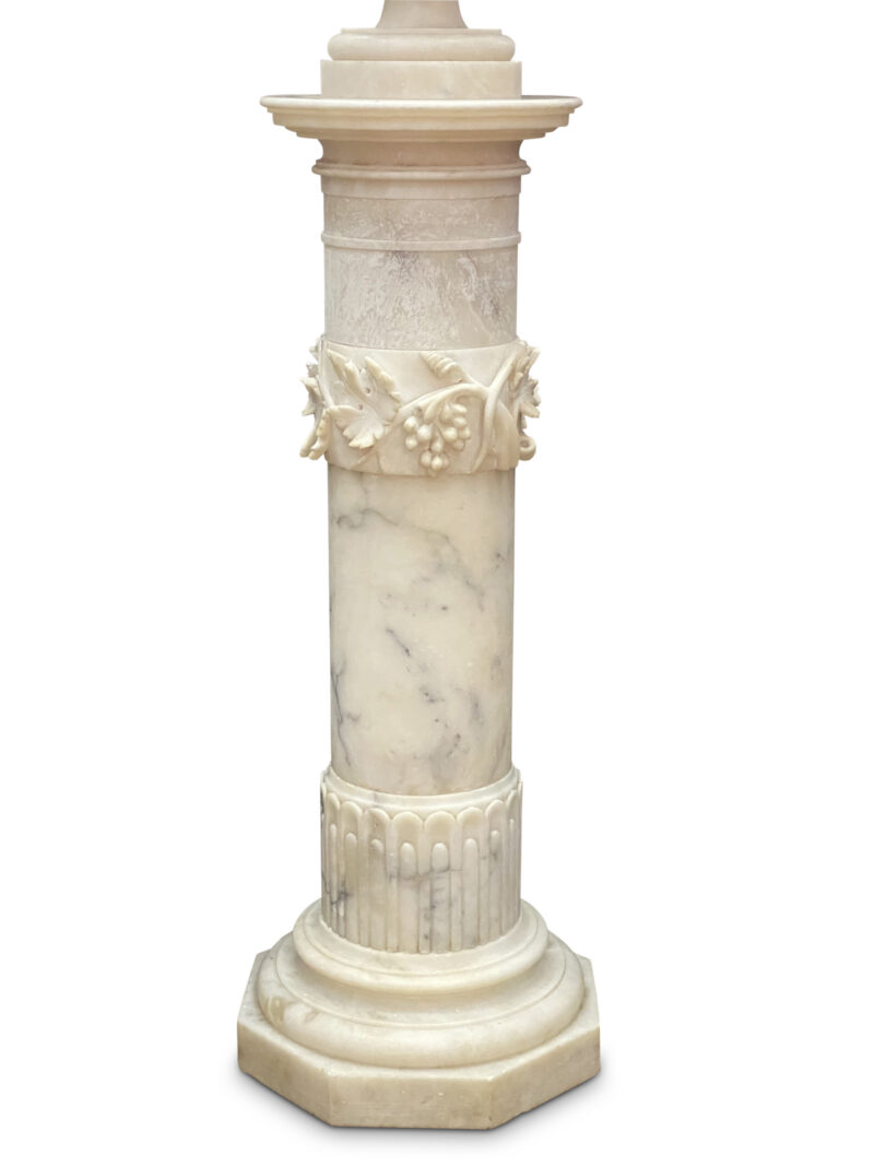 Alabaster Carved Urn on Pedestal