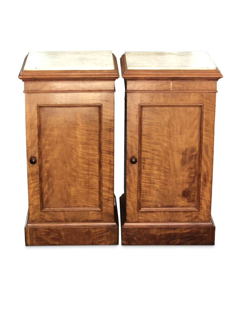 Pair of Victorian Satinwood Bedside Cabinets, c.1880