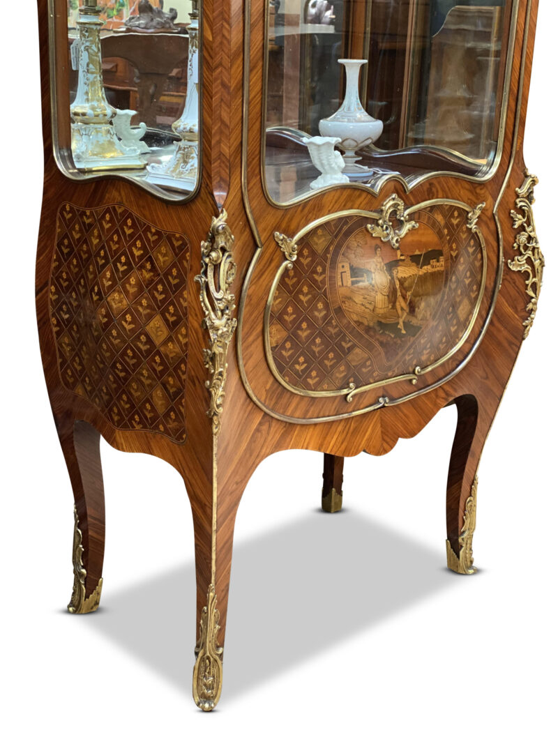 French 19th Century Kingwood Single Door Vitrine, c.1880