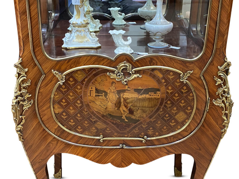 French 19th Century Kingwood Single Door Vitrine, c.1880