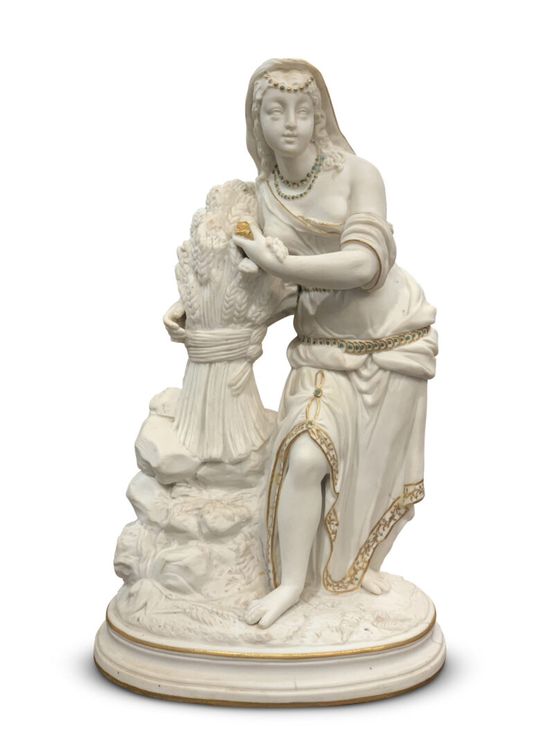 English 19th-Century Parian Figure Depicting Maiden With Wheat