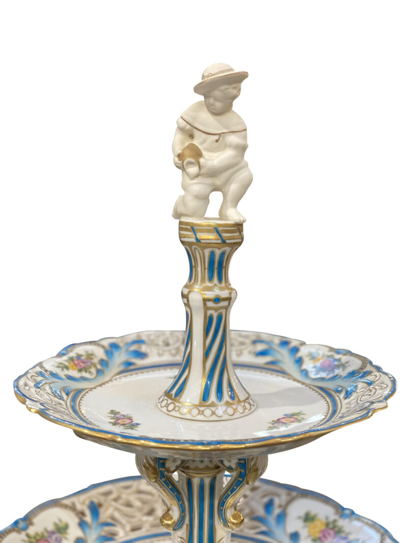French 19th-Century 3 Tier Figured Centre Piece, c.1870