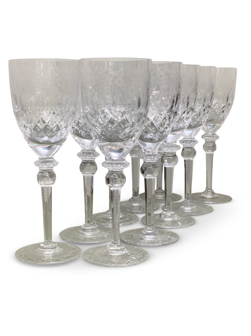 Set of 10 Rogaska Gallia Pattern Wine Glasses