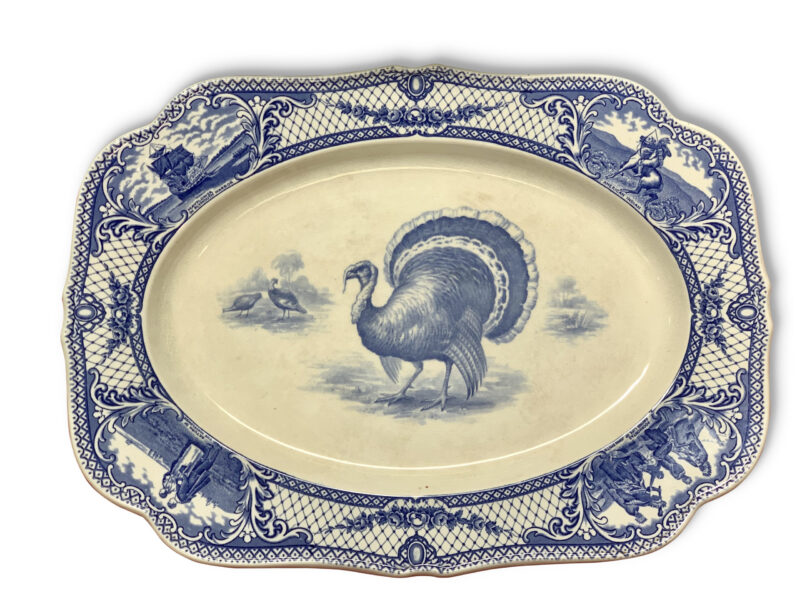 Rare Crown Ducal Turkey Platter "Colonial Times" c.1900