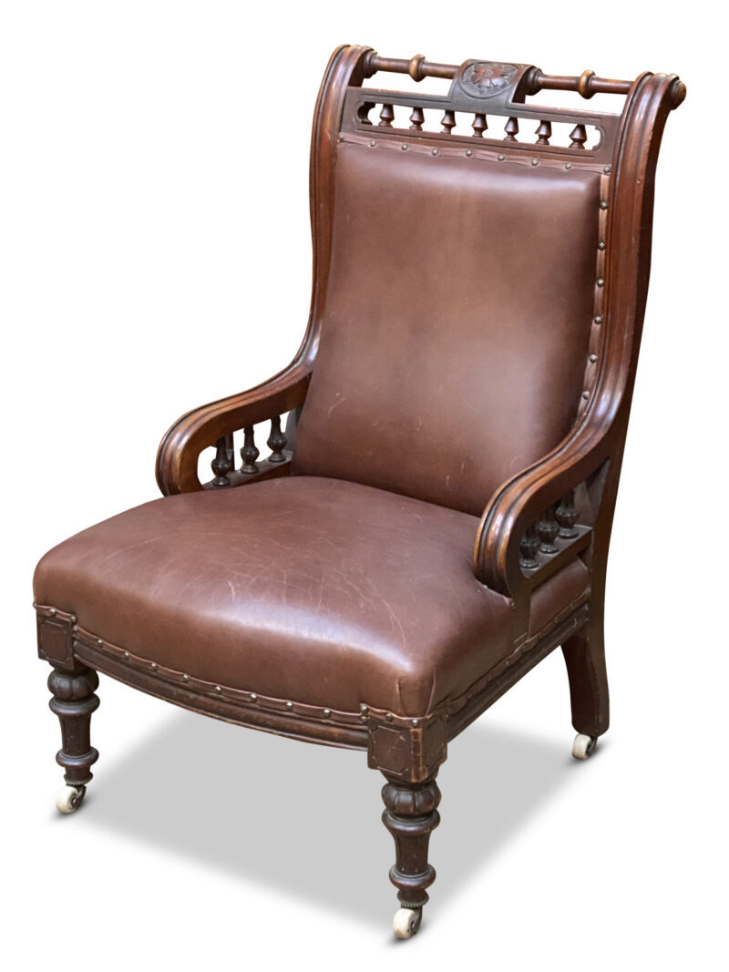 mahogany leather chair scaled 1
