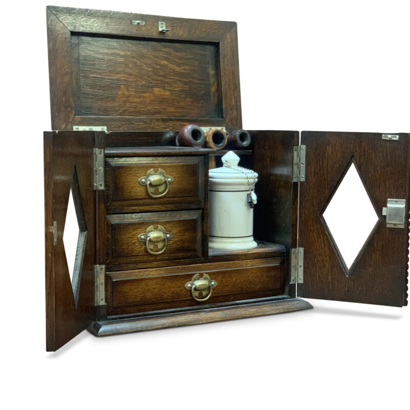 English Oak 2 Door Smoker Cabinet, c.1929