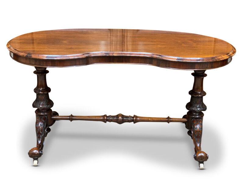 Fine Quality Victorian Rosewood Kidney Shape Side Table, c.1860