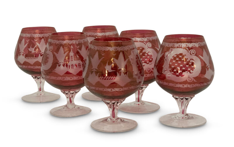 set of six decorative ruby glasses scaled 1
