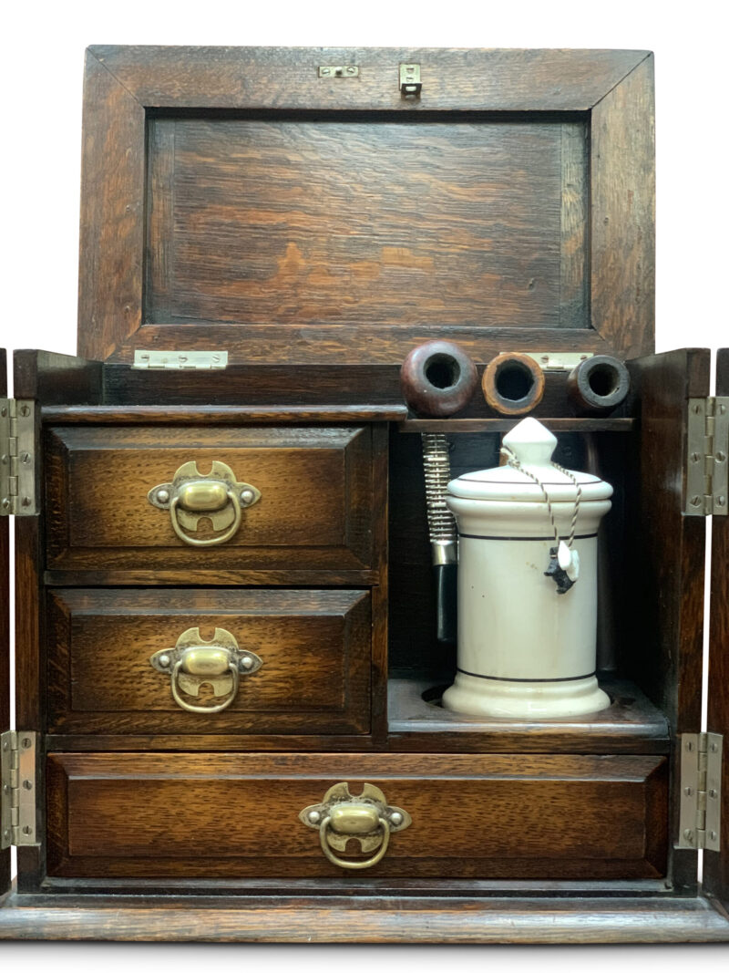 English Oak 2 Door Smoker Cabinet, c.1929