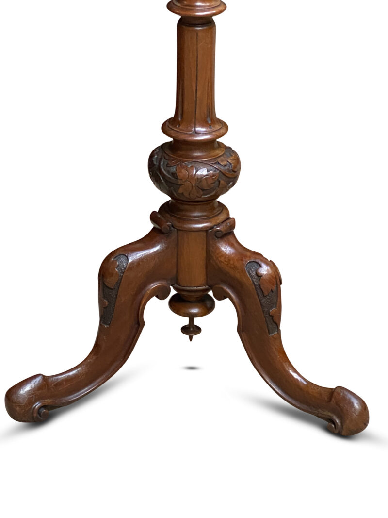 victorian walnut tapestry pole base scaled 1