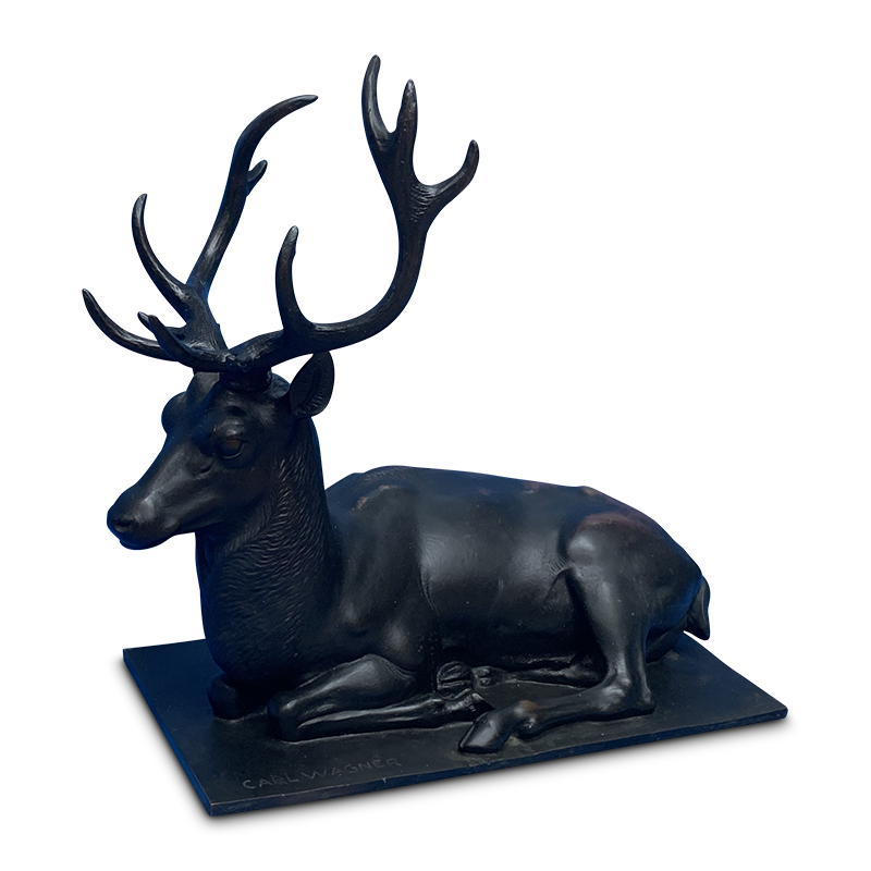 Bronze Resting Stag Sculpture