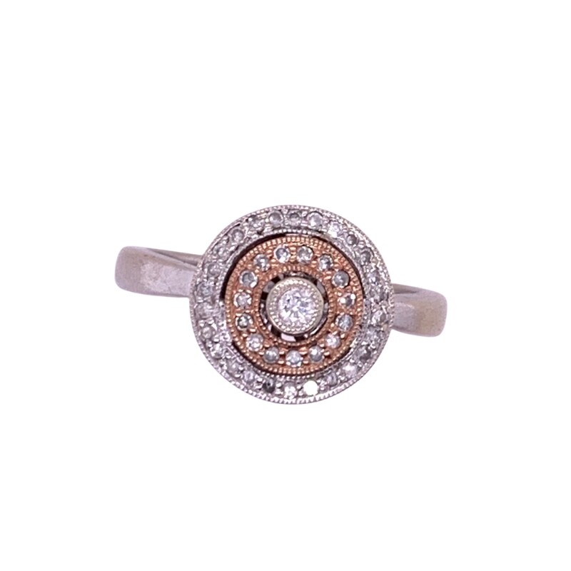 9ct gold circular diamond cluster ring