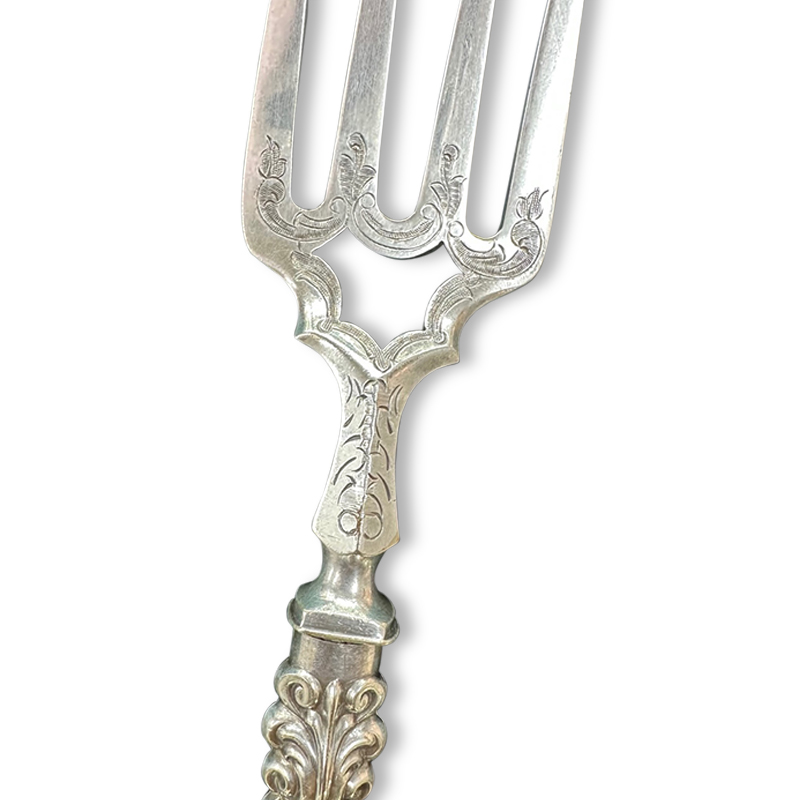 Silver art nouveau fish servers